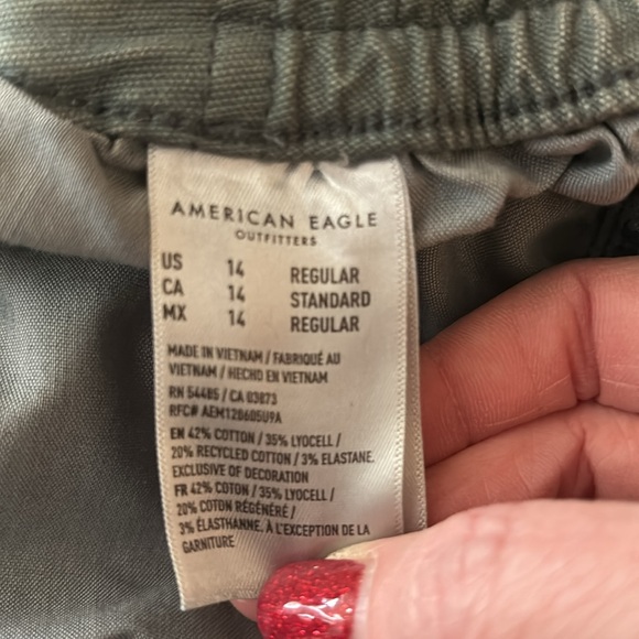 American Eagle cargo pants green size 14 - Picture 4 of 5